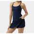 Tennis Dress Women Slip Dresses Sport Halter Skirt  Shorts - ROUTINE FASHION